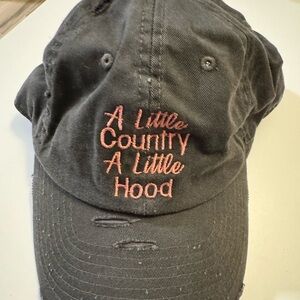 A Little Country A Little Hood Distressed gray hat  NWOT